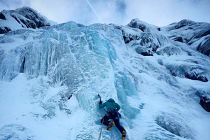 Climbing at Gaustatoppen in Rjukan Norway Climbing at Gaustatoppen in Rjukan Norway