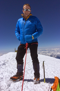 Richard Crabtree on the summit of Mont Blanc 4810m Richard Crabtree on the summit of Mont Blanc 4810m