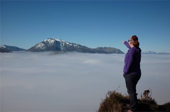Ali Evans above the clouds