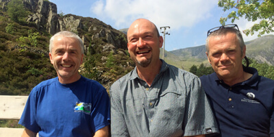 Ogwen Cottage staff from left Jamie Chris and Simon Ogwen Cottage staff from left Jamie Chris and Simon