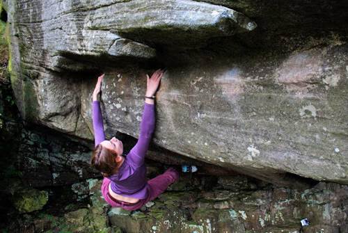 Nicole bouldering at Goldsborough Nicole bouldering at Goldsborough
