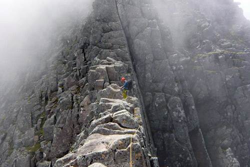 Dave working on Tower Ridge Dave working on Tower Ridge