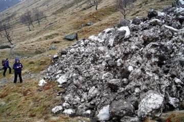 Avalanche Stob Ban path Plas y Brenin Winter ML Training Avalanche Stob Ban path Plas y Brenin Winter ML Training